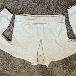 Gray 1/4 Zip Cropped Sweatshirt